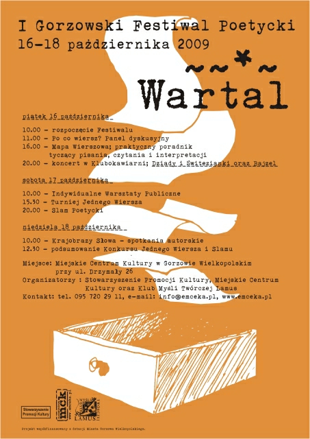 Grafika wpisu I Gorzowski Festiwal Poetycki „WARTAL” 2009
