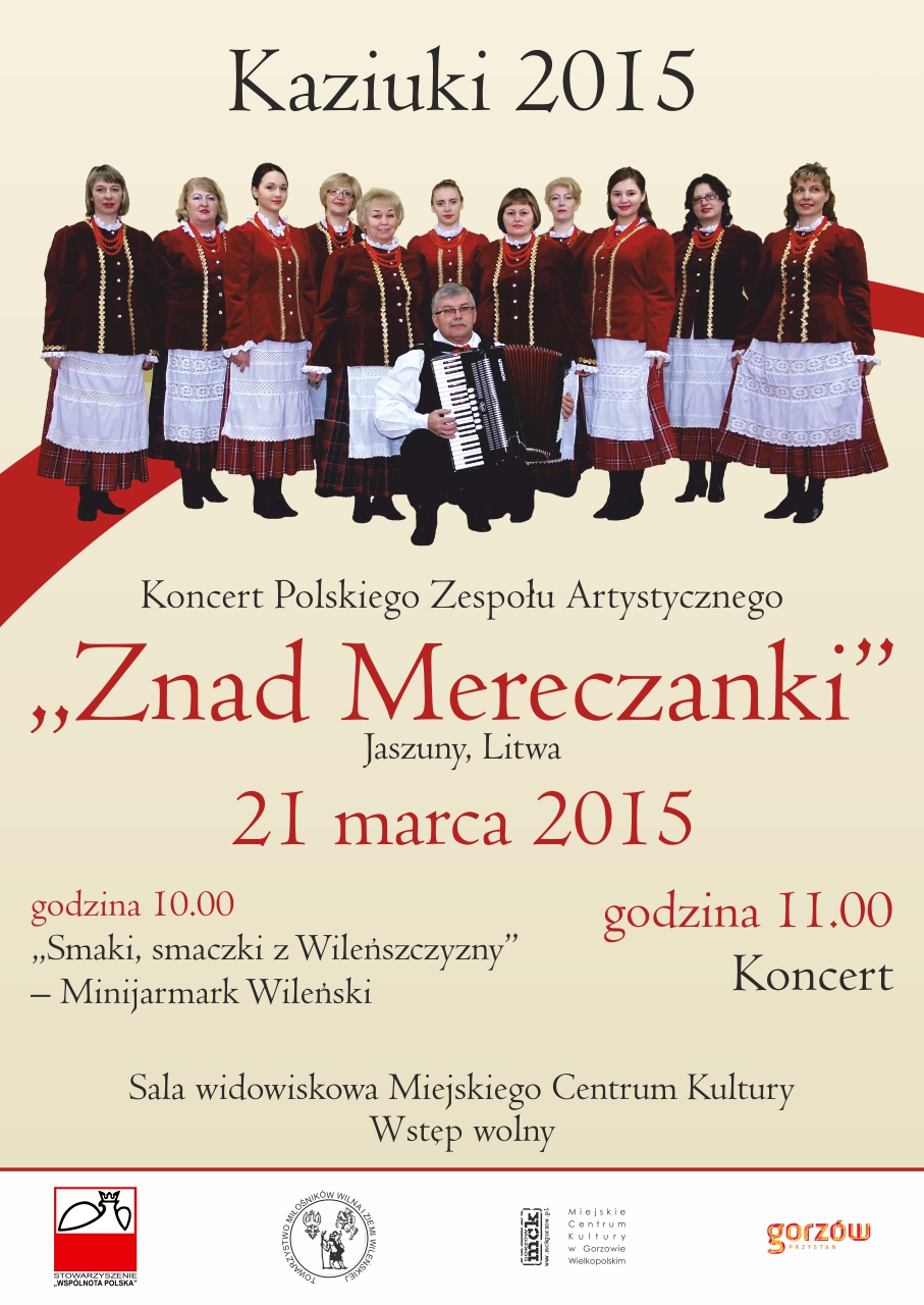 plakat Kaziuk Wileński 2015 w Miejskim Centrum Kultury