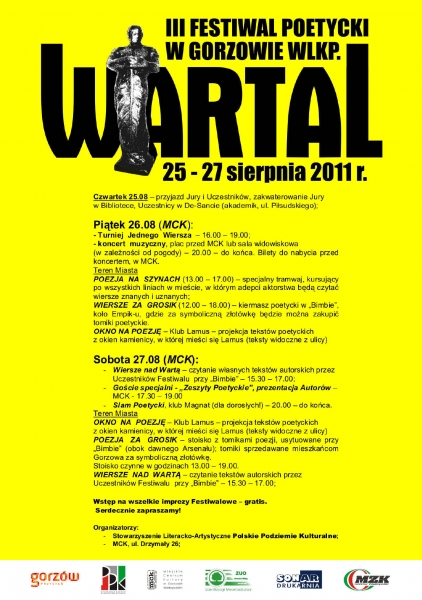 Grafika wydarzenia III Festiwal Poetycki WARTAL