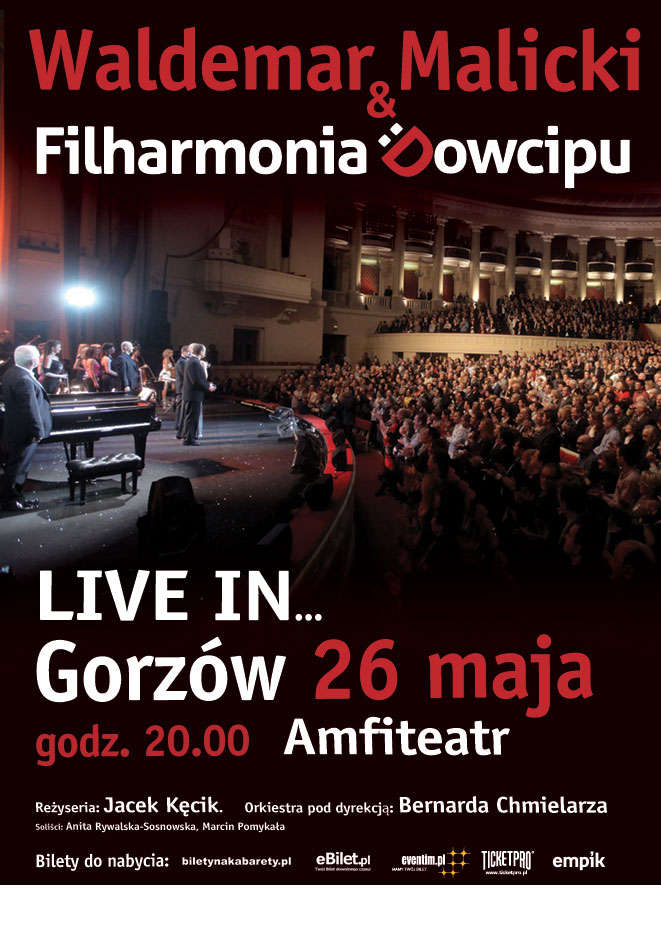 Grafika wydarzenia Waldemar Malicki i Filharmonii Dowcipu Live in … Gorzów!!!