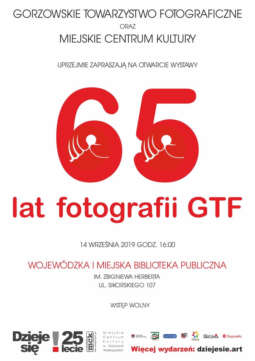 Grafika wydarzenia Otwarcie wystawy „65 lat fotografii GTF”