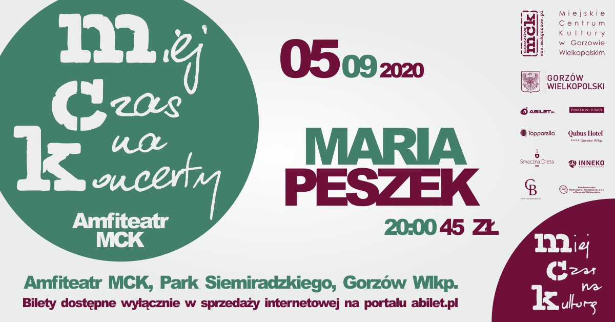 Grafika wydarzenia Miej Czas na Koncerty – Maria Peszek
