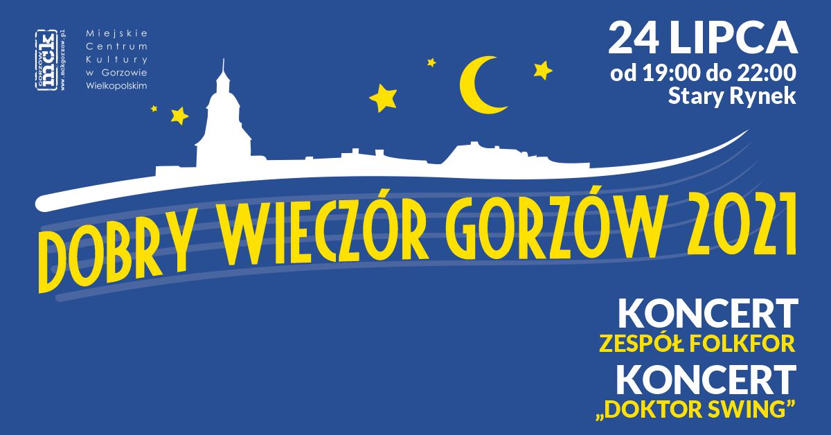 Grafika wydarzenia Dobry Wieczór Gorzów – Koncert zespołu FolkfoR. Koncert „Doktor Swing”