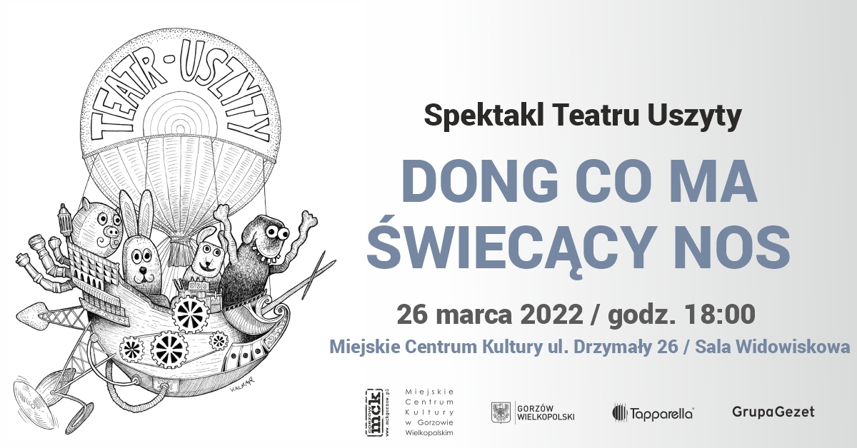 Grafika wpisu Spektakl dla dzieci p.t „Dong co ma świecący nos”. Teatr Uszyty z Krakowa.