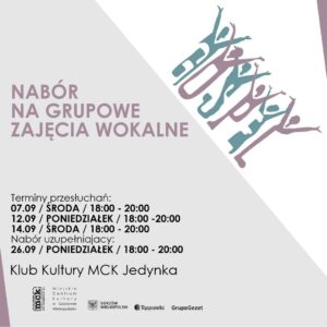 Grafika wpisu Rusza nabór! GRUPOWE ZAJĘCIA WOKALNE