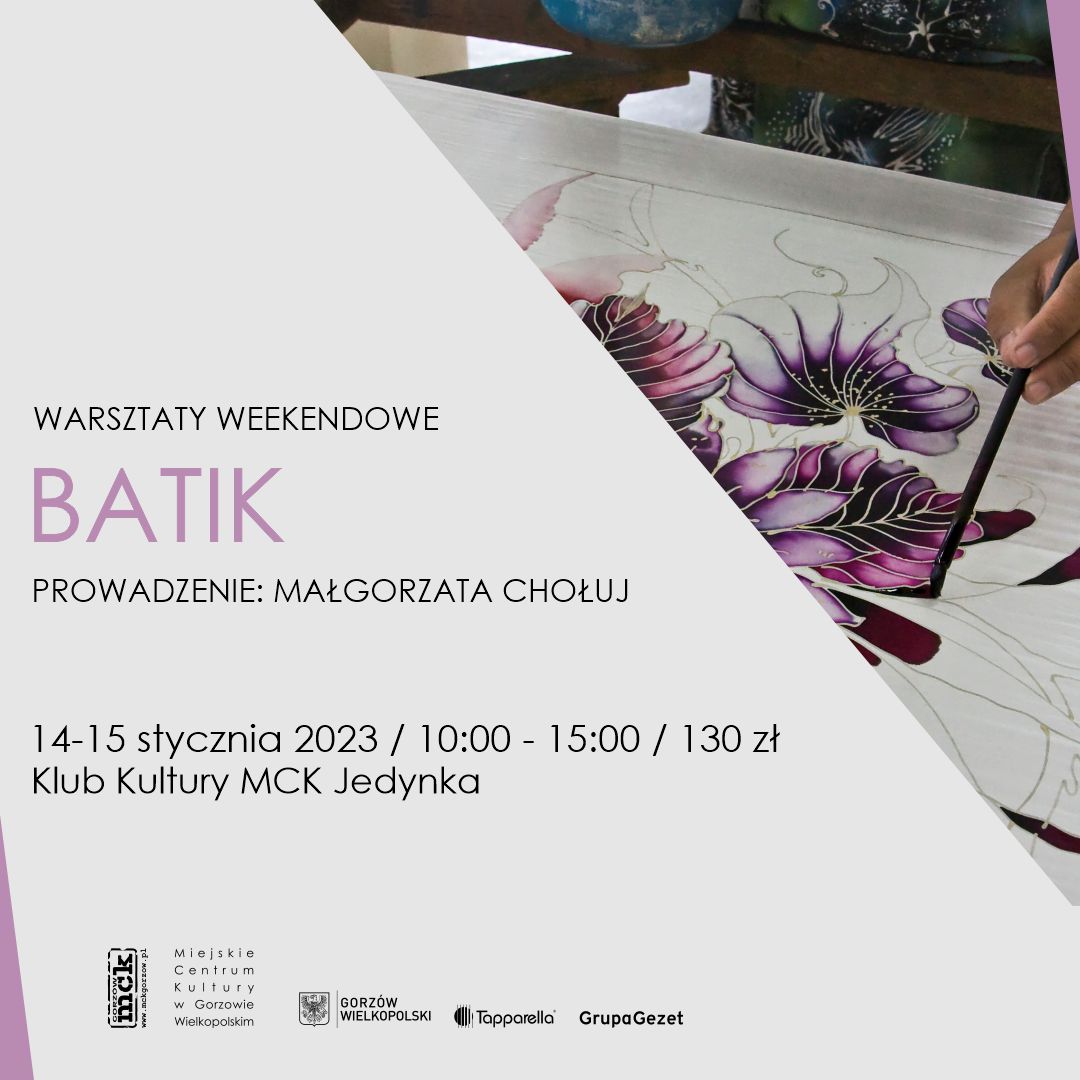 Grafika wydarzenia BATIK. Warsztat weekendowy