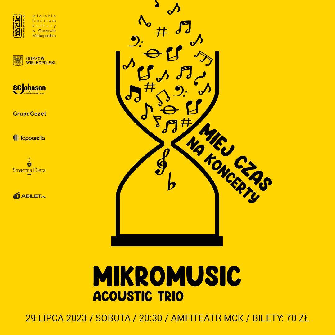 Grafika wpisu Mikromusic Acoustic Trio – Miej Czas na Koncerty