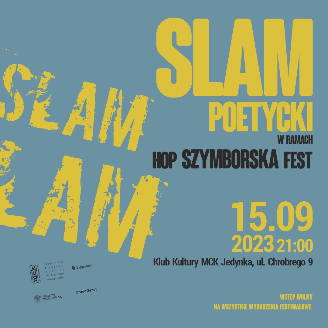 Grafika wpisu SLAM poetycki podczas HopSzymborska Fest 2023