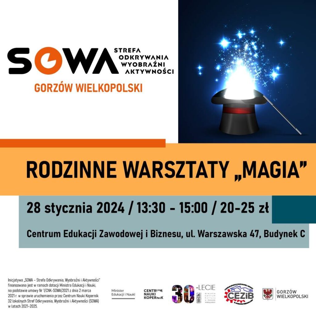 2024.01.28 Rodzinne warsztaty "Magia" w SOWA Gorzów Wielkopolski