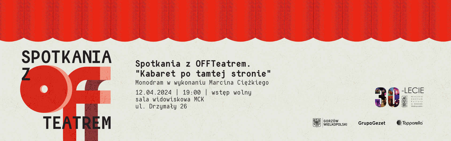 2024.04.12 Spotkania z OFF Teatrem – „Kabaret po tamtej stronie” baner