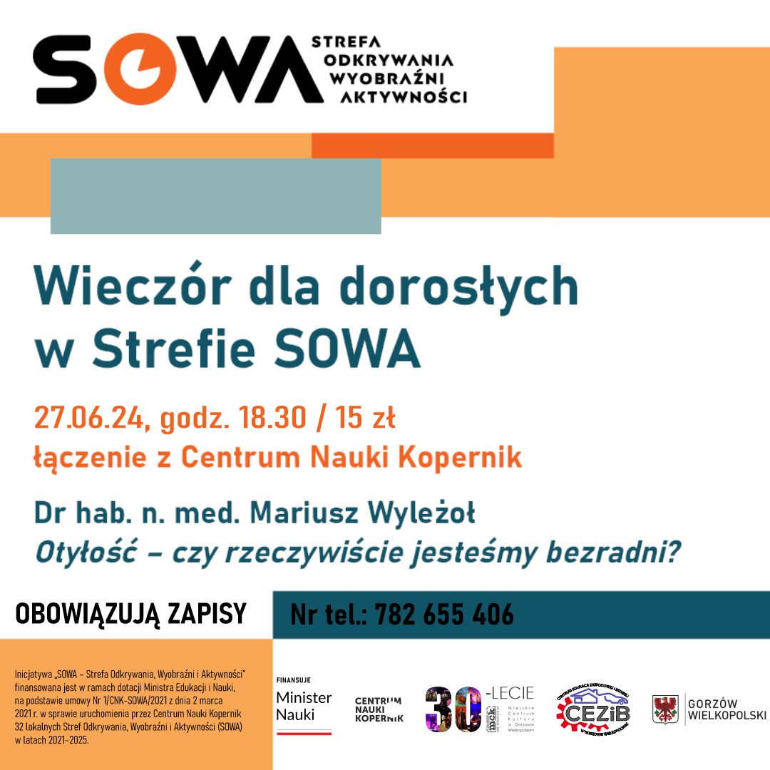 Grafika wydarzenia Wieczór dla dorosłych w Strefie SOWA Gorzów Wielkopolski