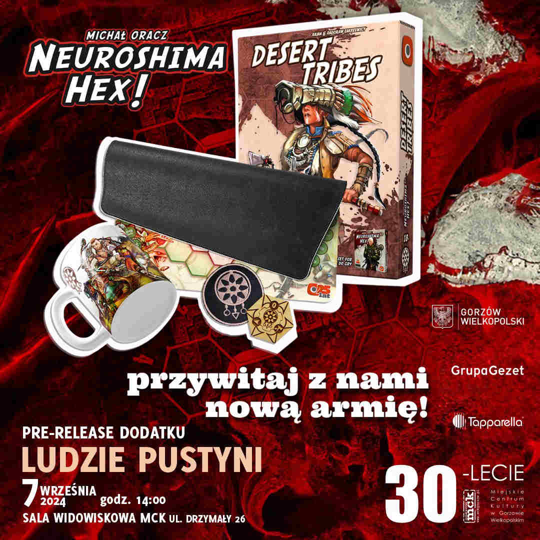 Grafika wydarzenia Turniej Pre-Release Neuroshima Hex „Ludzie Pustyni”