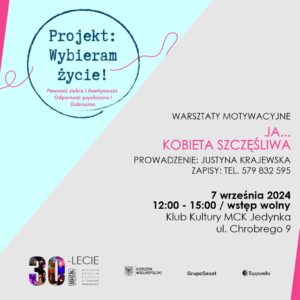 Grafika wpisu Warsztaty motywacyjne „Ja… kobieta szczęśliwa”