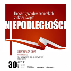 Grafika wpisu Koncert zespołów seniorskich z okazji Święta Niepodległości