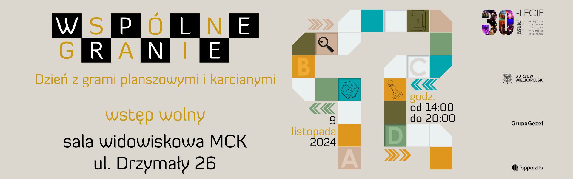 2024.11.09 Wspólne Granie - dzień z grami planszowymi i karcianymi baner