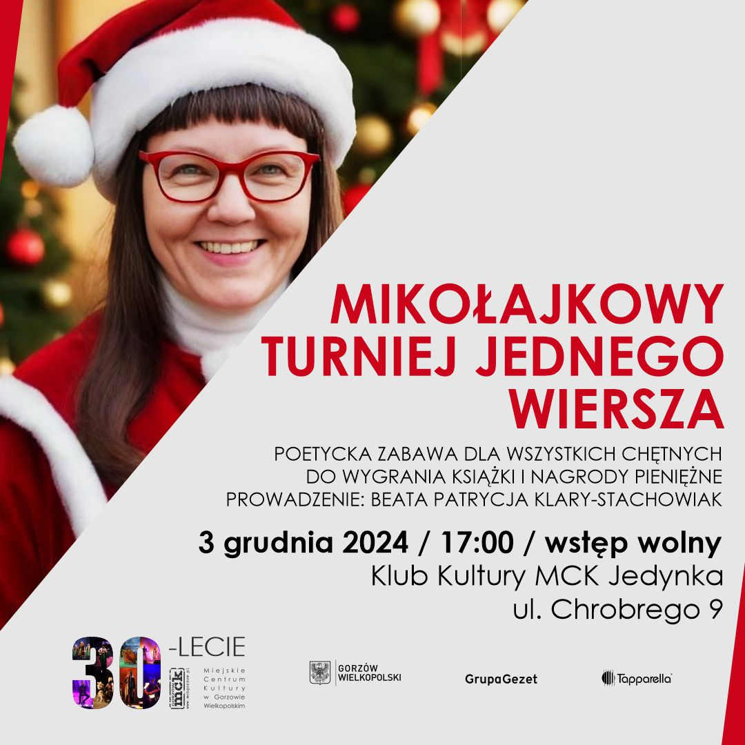 Grafika wydarzenia Mikołajkowy Turniej Jednego Wiersza