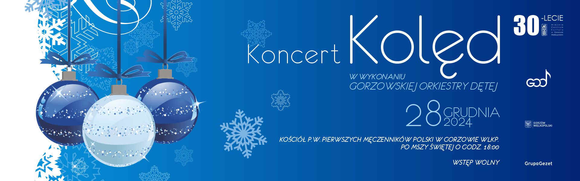 2024.12.28 Koncert Kolęd Gorzowskiej Orkiestry Dętej baner