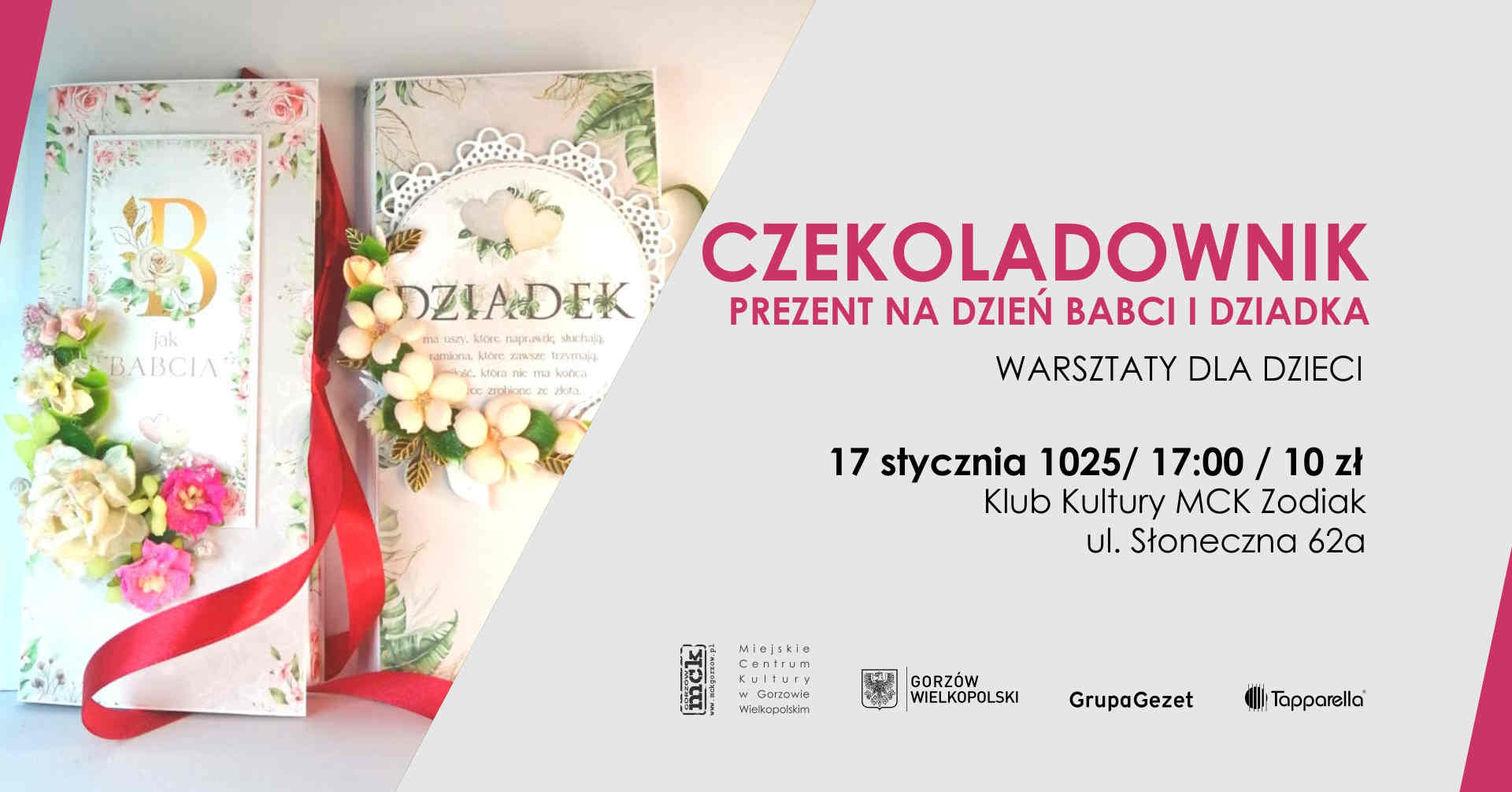 Grafika wydarzenia Czekoladownik – prezent na Dzień Babci i Dziadka – warsztaty dla dzieci