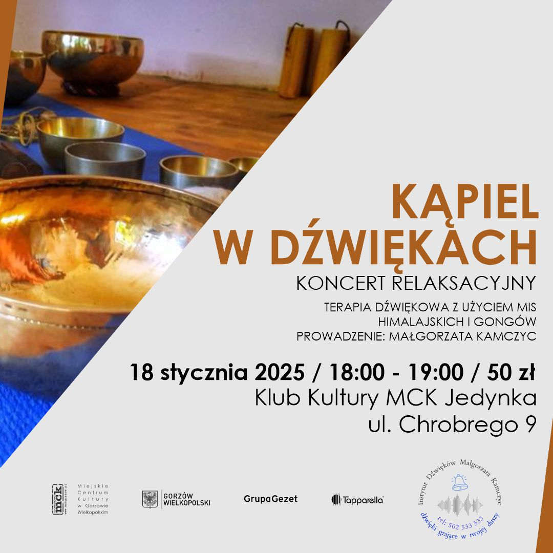 Grafika wydarzenia Koncert relaksacyjny „Kąpiel w dźwiękach”