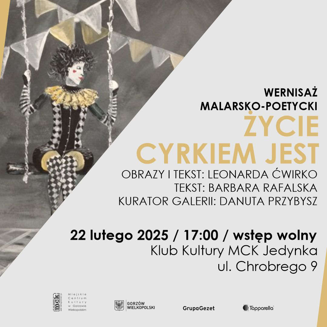 Grafika wydarzenia Wernisaż malarsko – poetycki „Życie cyrkiem jest”