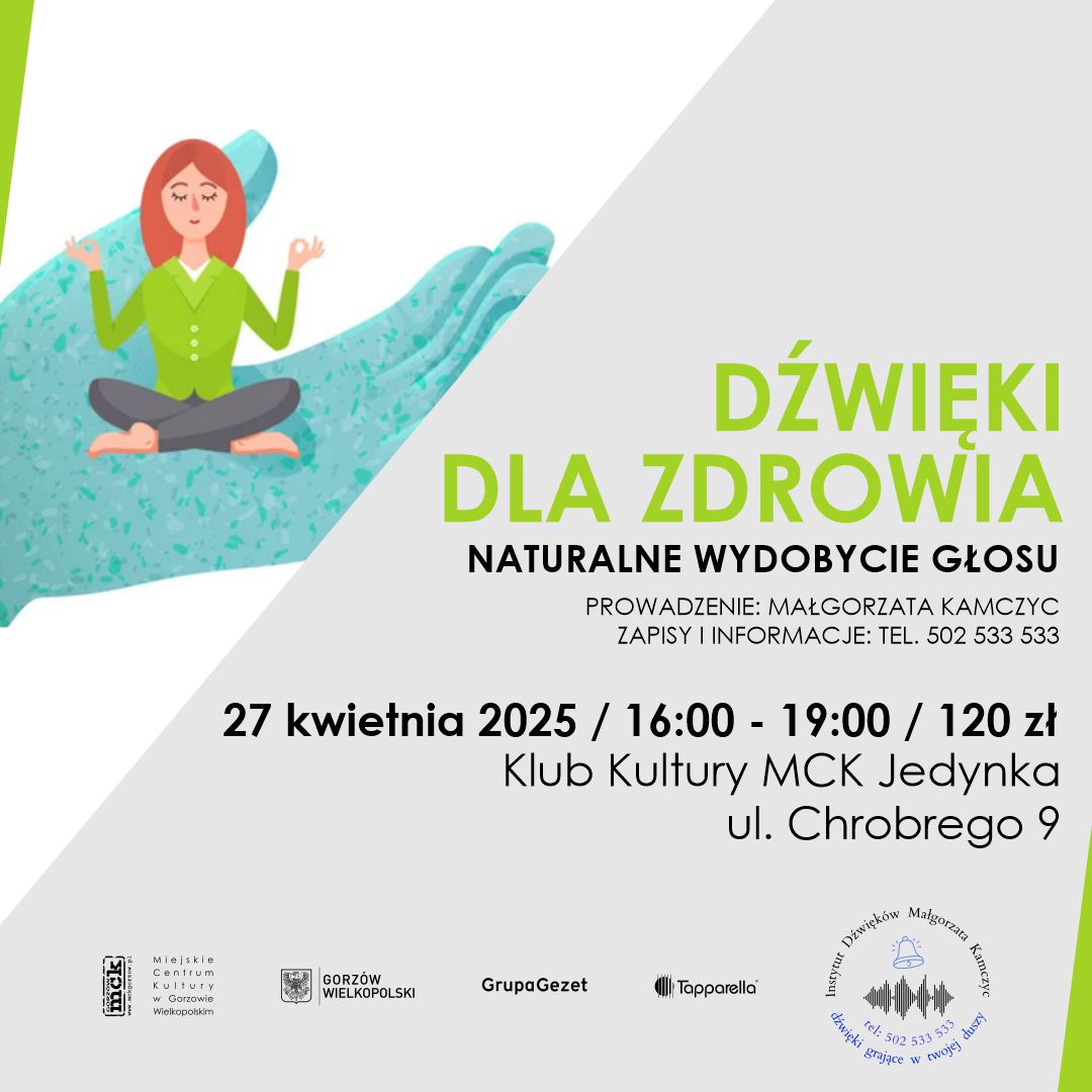Grafika wydarzenia Warsztaty „Dźwięki dla zdrowia”