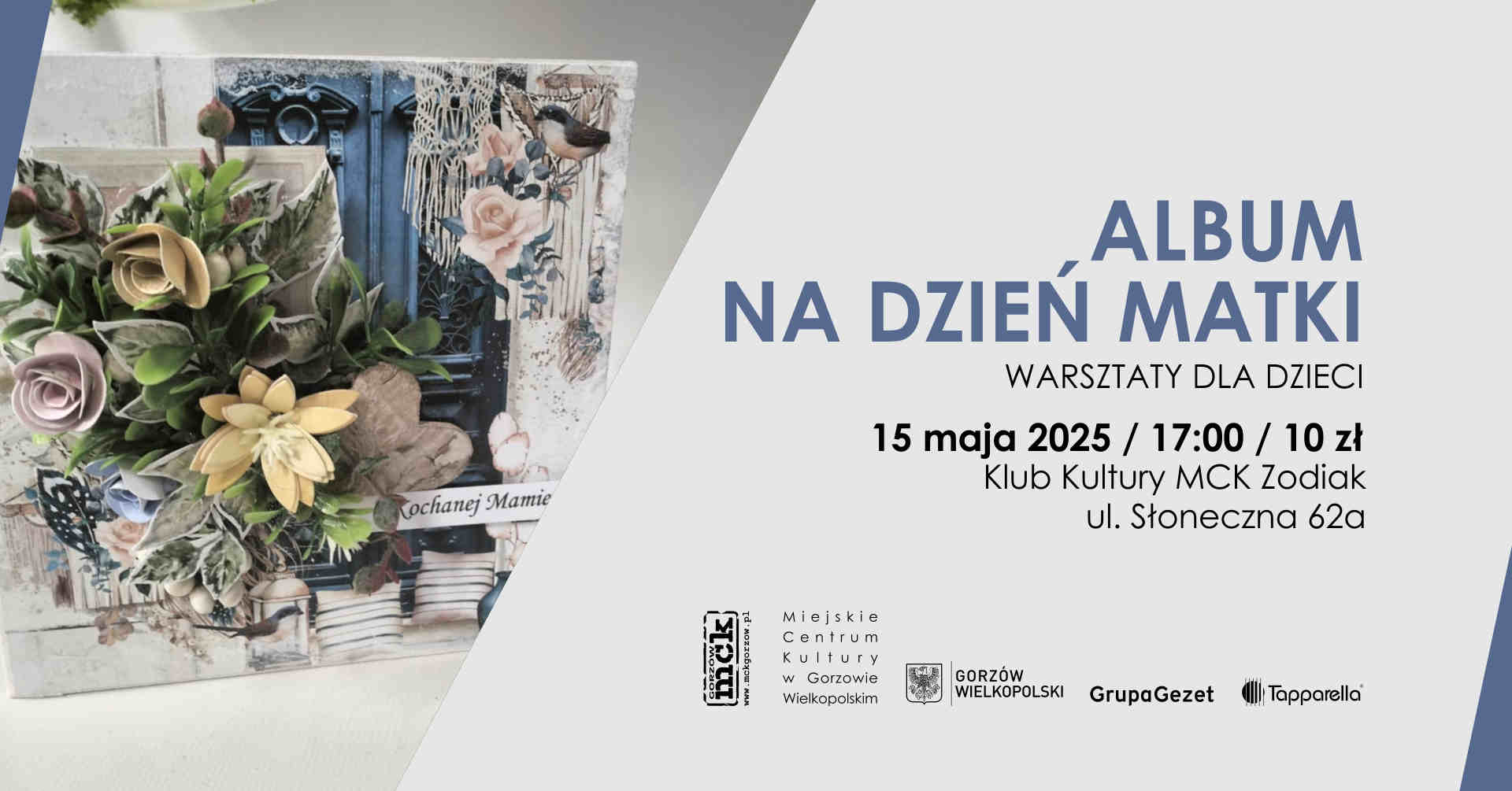 Grafika wydarzenia Album na Dzień Matki – warsztaty dla dzieci