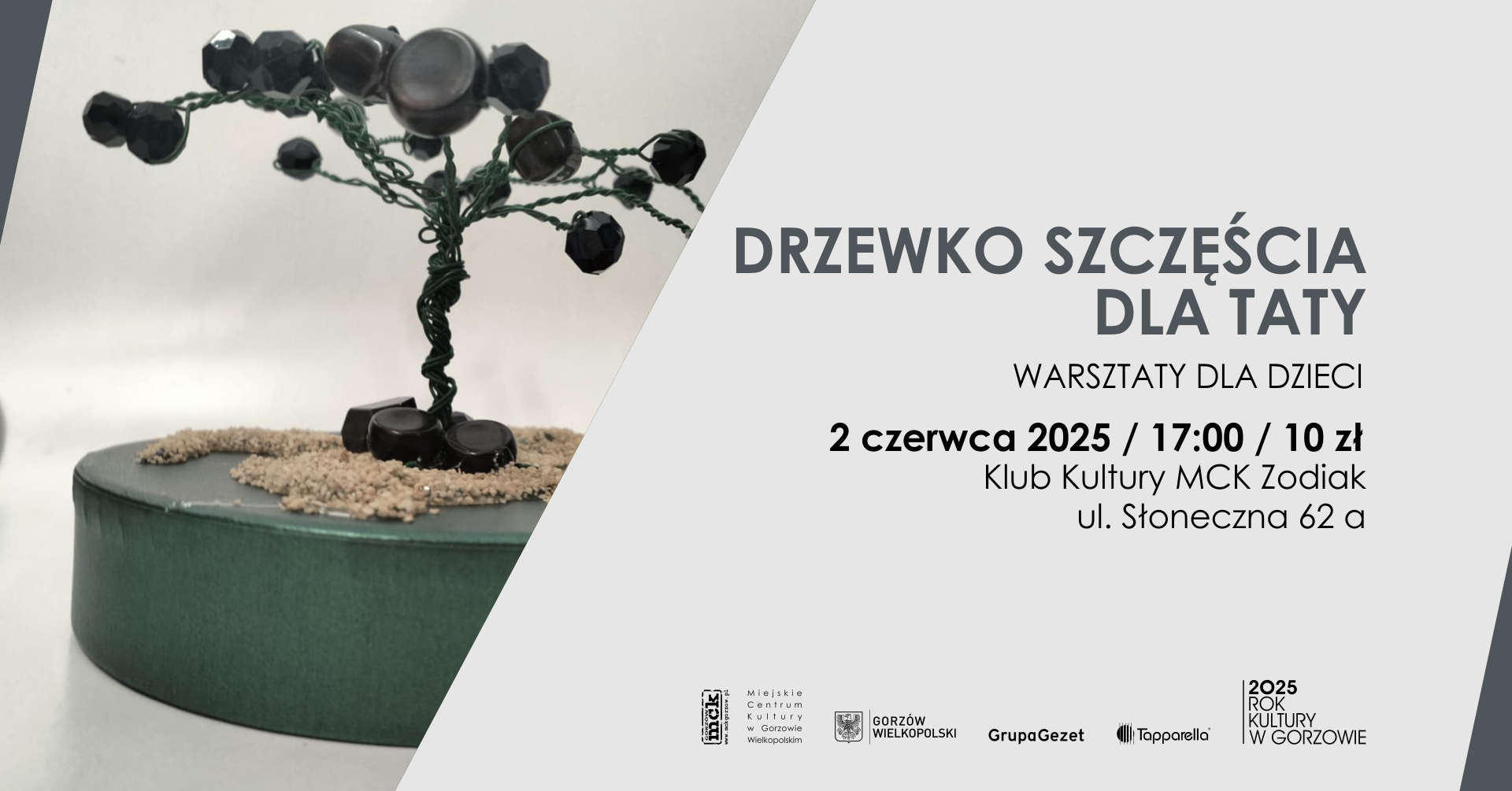 Grafika wydarzenia Drzewko szczęścia dla taty – warsztaty dla dzieci