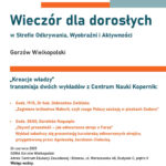 2025.06.26 Wieczór dla dorosłych "Kreacje władzy" w SOWA Gorzów Wielkopolski plakat