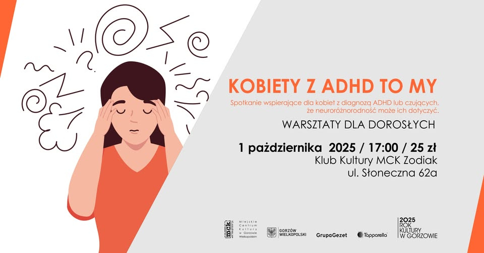 Grafika wydarzenia Kobiety z ADHD to my – spotkanie wspierające dla kobiet z diagnozą ADHD…