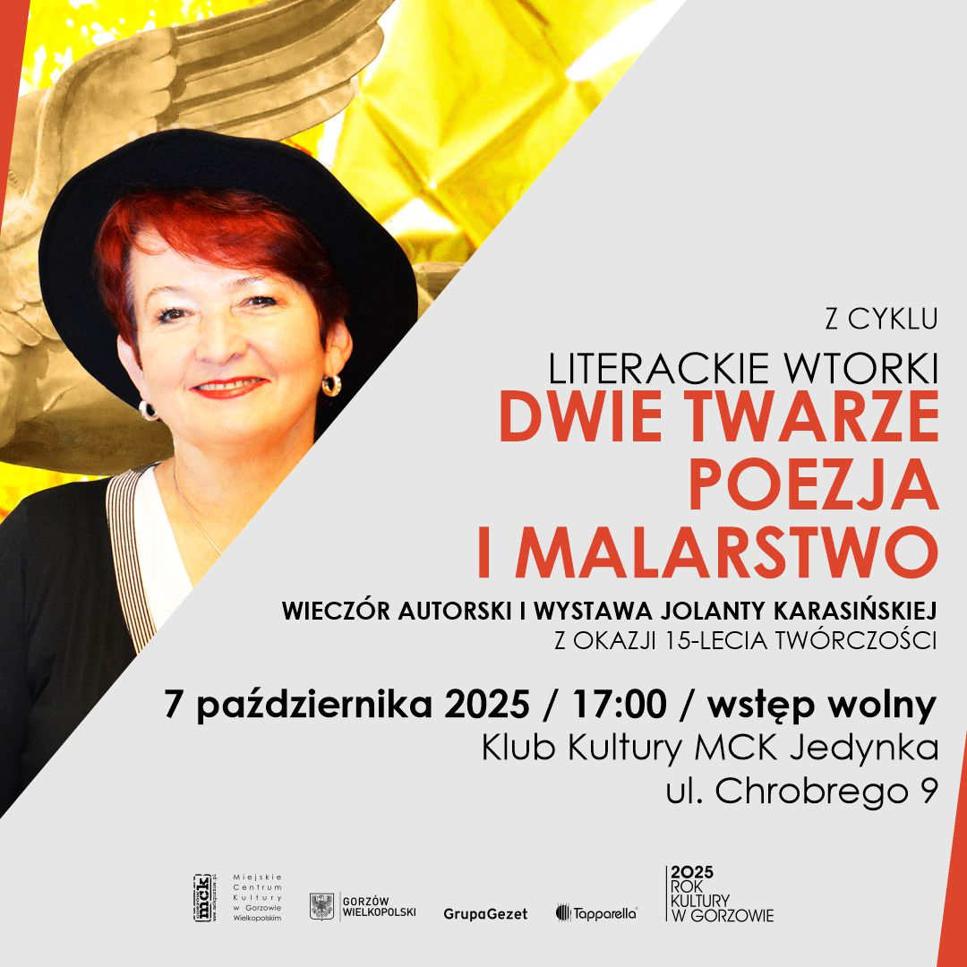 Grafika wydarzenia Literackie wtorki: Wieczór autorski i wystawa Jolanty Karasińskiej