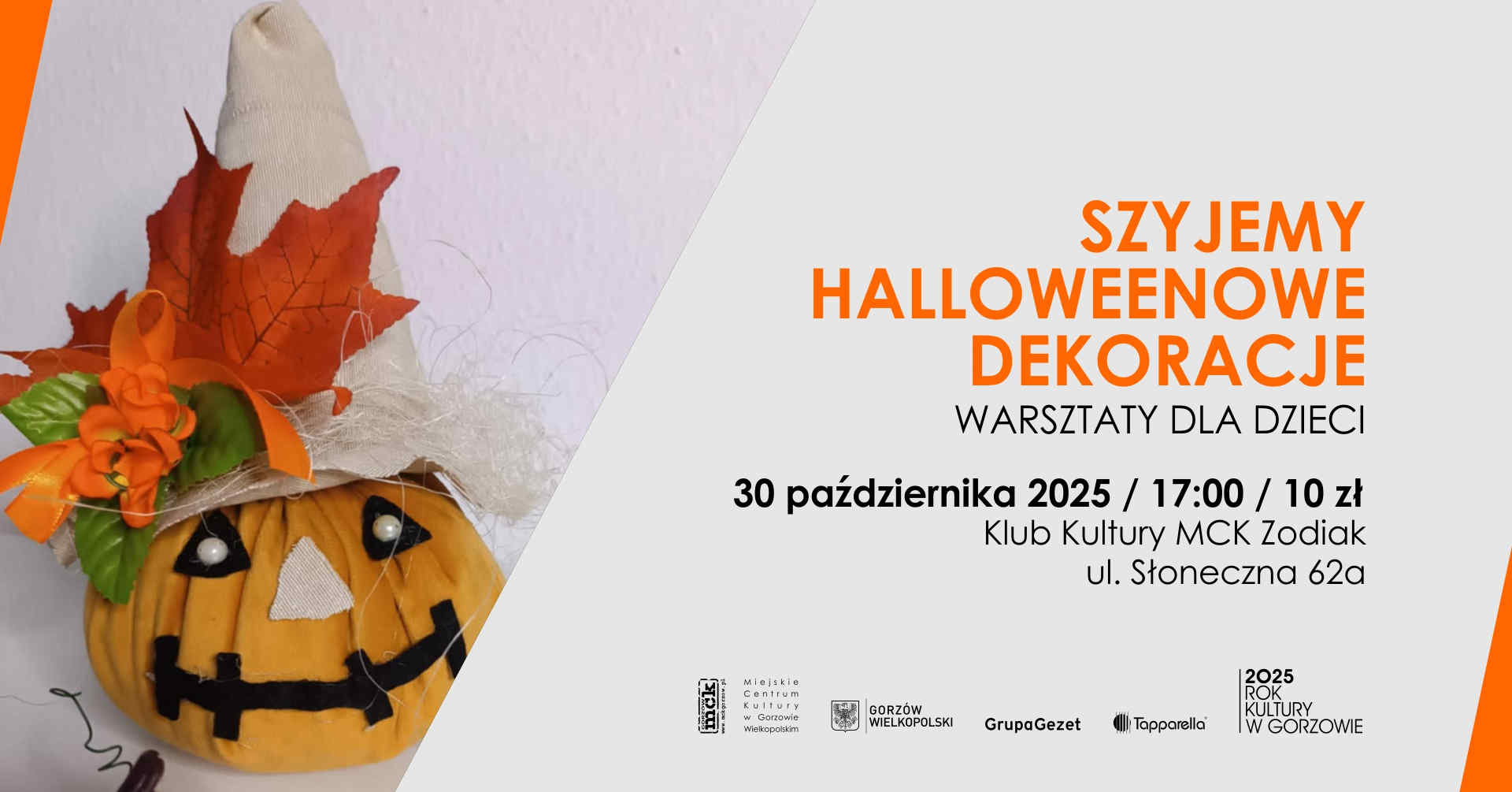 Grafika wydarzenia Szyjemy halloweenowe dekoracje  – warsztaty dla dzieci