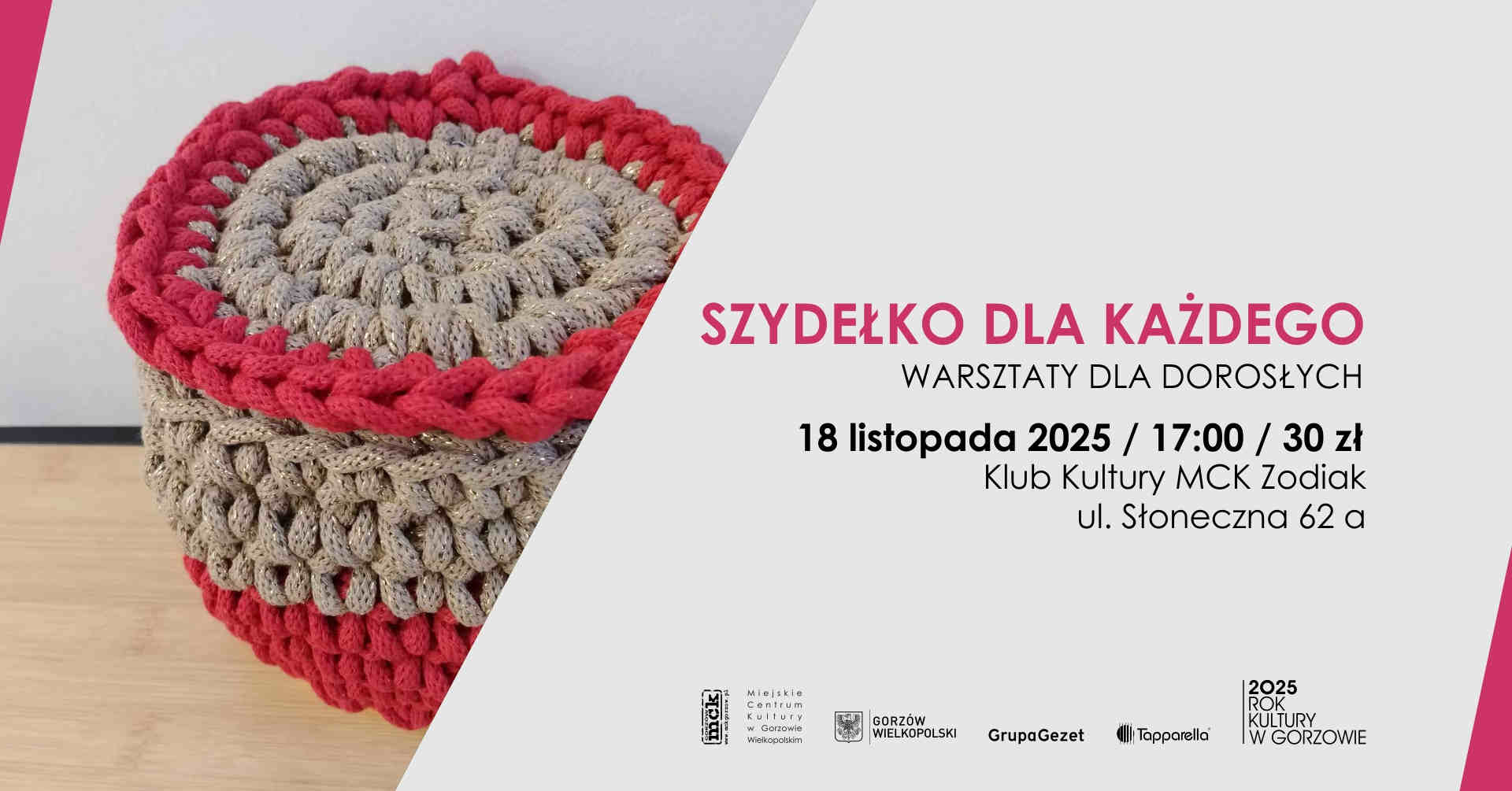 Grafika wydarzenia Szydełko dla każdego – warsztaty dla dorosłych