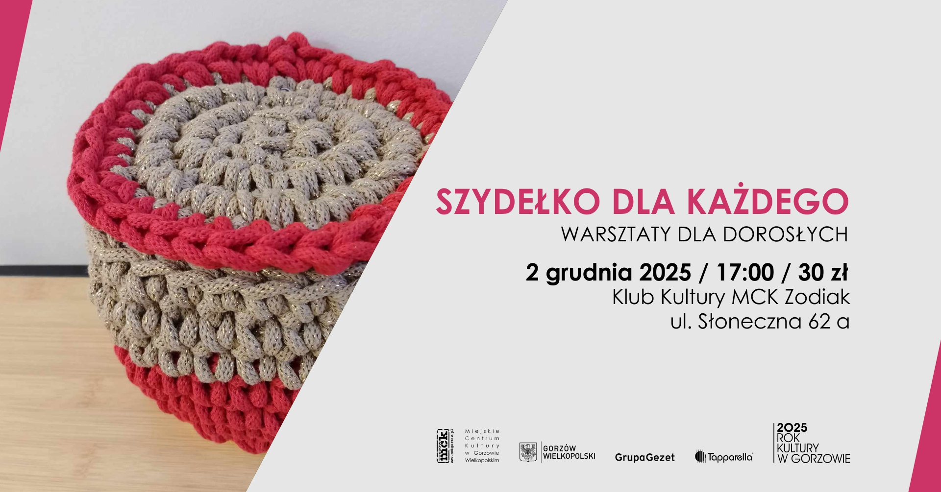 Grafika wydarzenia Szydełko dla każdego – warsztaty dla dorosłych