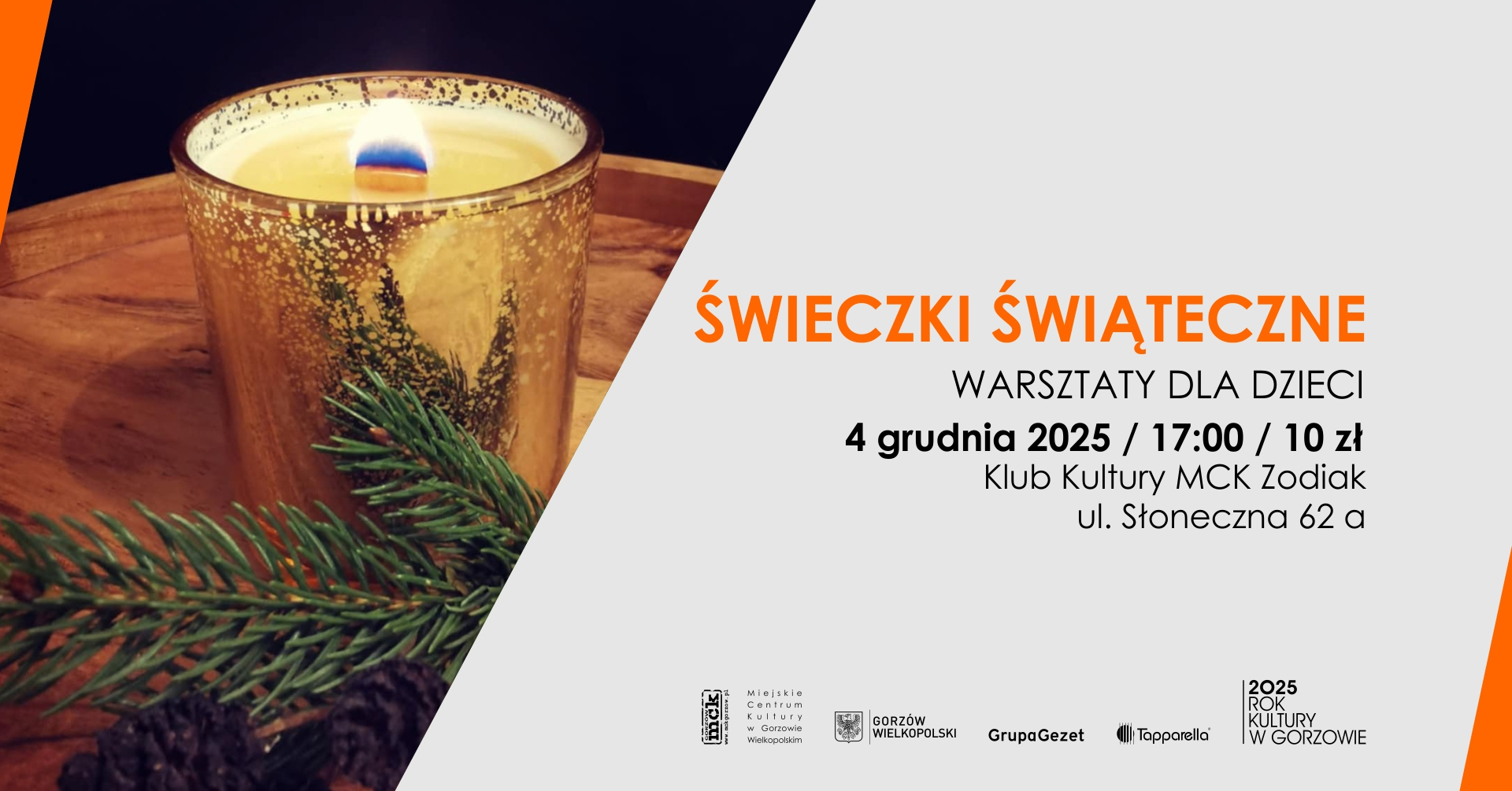 Grafika wydarzenia Świeczki świąteczne – warsztaty dla dzieci