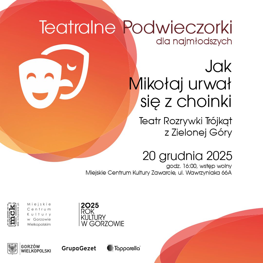 Grafika wydarzenia Teatralne Podwieczorki dla najmłodszych – „Jak Mikołaj urwał się z choinki”