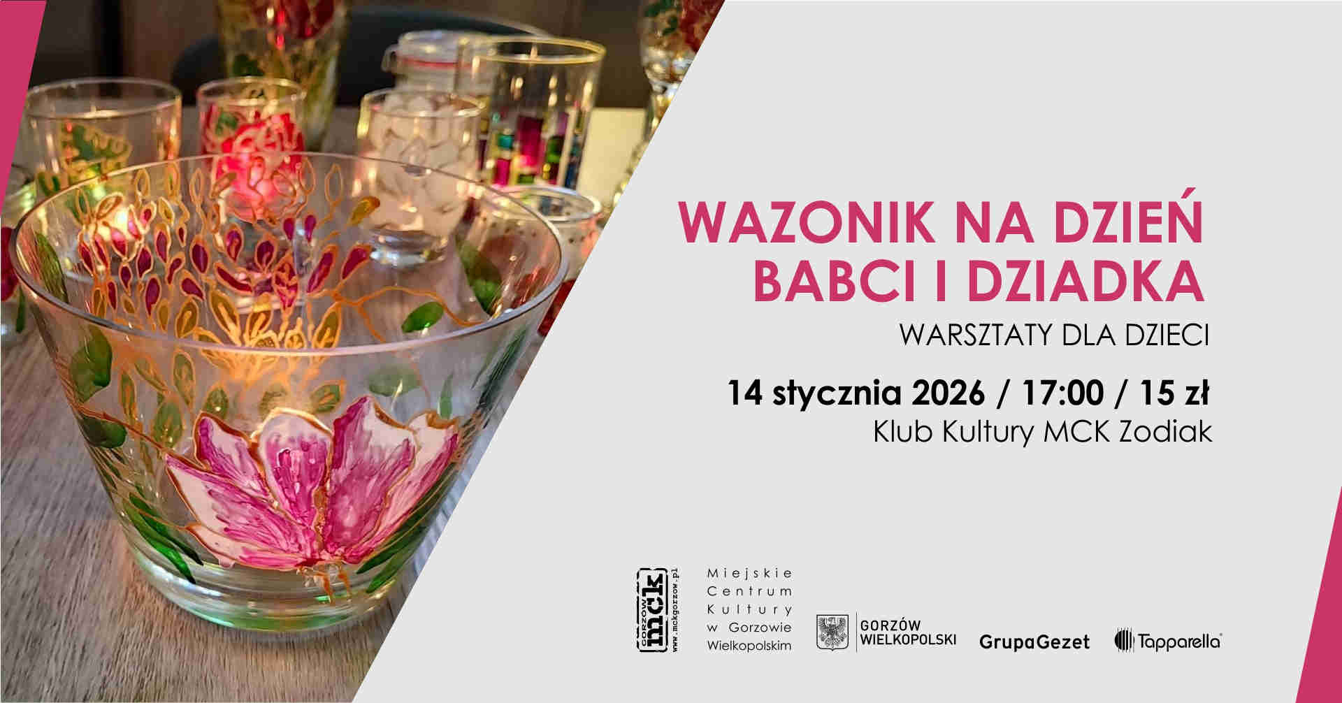 Grafika wydarzenia Wazonik na Dzień Babci i Dziadka – warsztaty dla dzieci