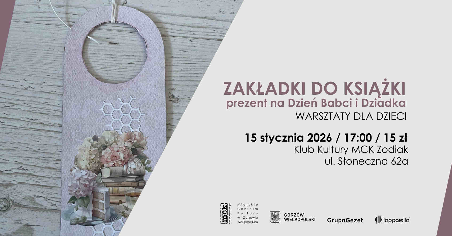 Grafika wydarzenia Zakładki do książki – warsztaty dla dzieci