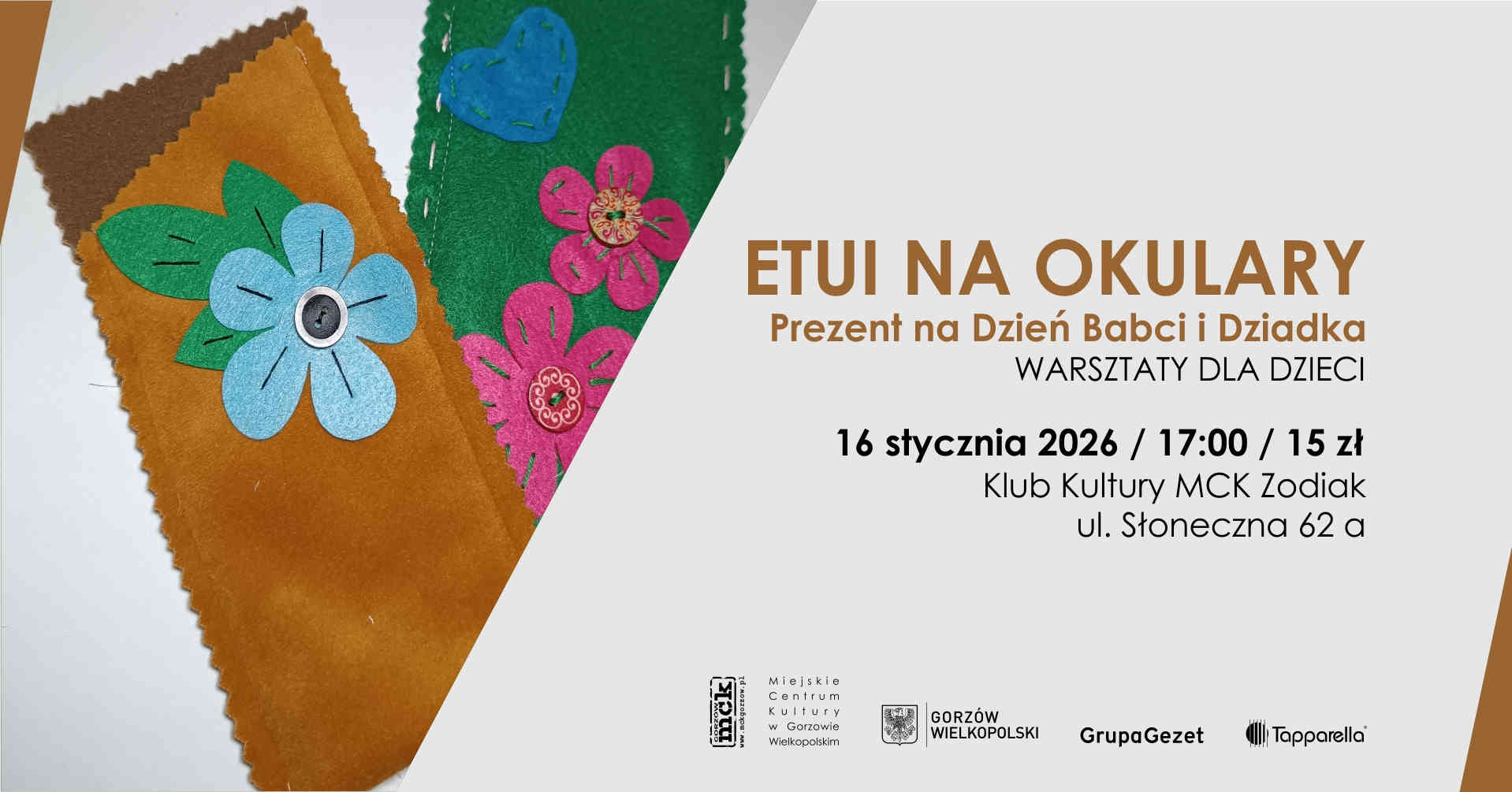 Grafika wydarzenia Etui na okulary – warsztaty dla dzieci