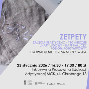 Grafika wpisu Zetpety – zajęcia plastyczno – techniczne „Haft ludowy, haft pałucki”