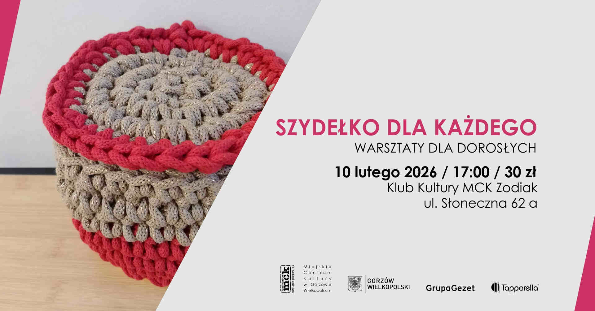 Grafika wydarzenia Szydełko dla każdego – warsztaty dla dorosłych