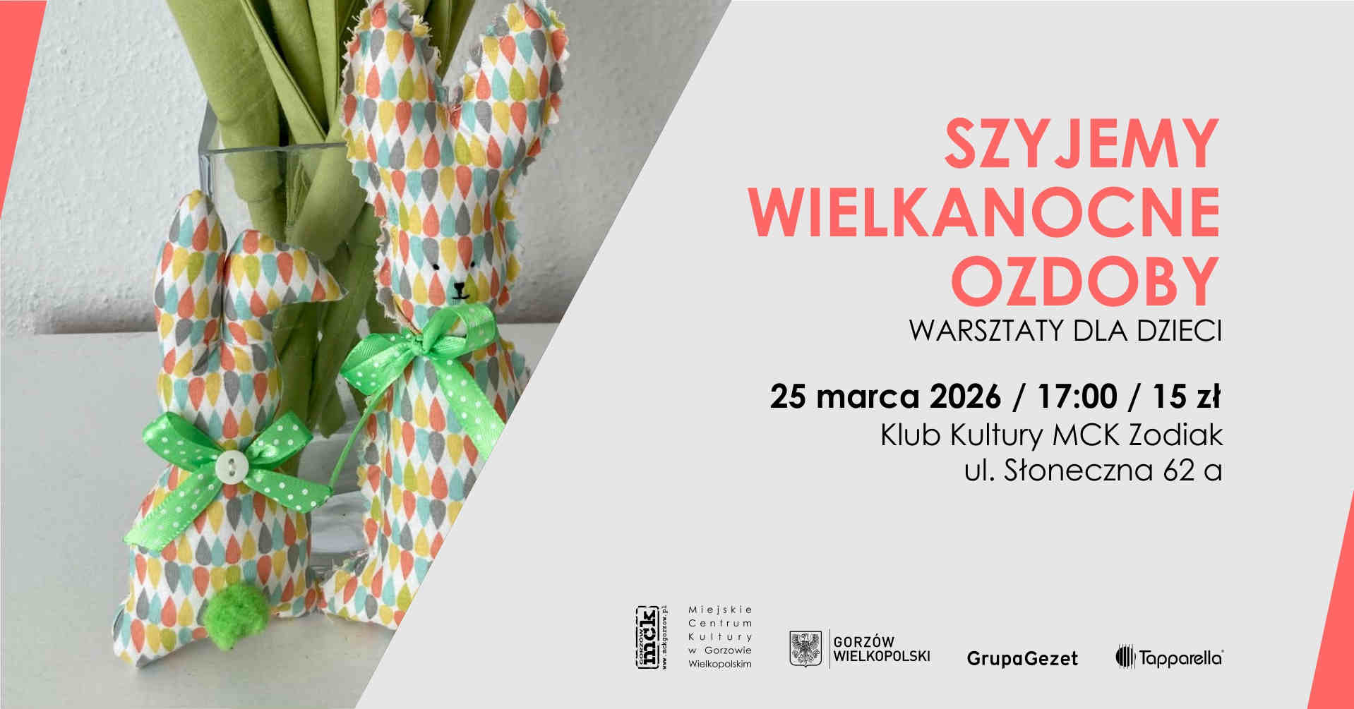 Grafika wydarzenia Szyjemy wielkanocne ozdoby – warsztaty dla dzieci