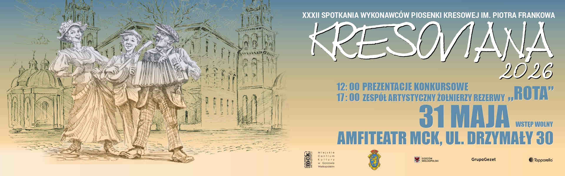 2026.05.31 Kresoviana 2026 – XXXII Spotkania Wykonawców Piosenki Kresowej im. Piotra Frankowa baner