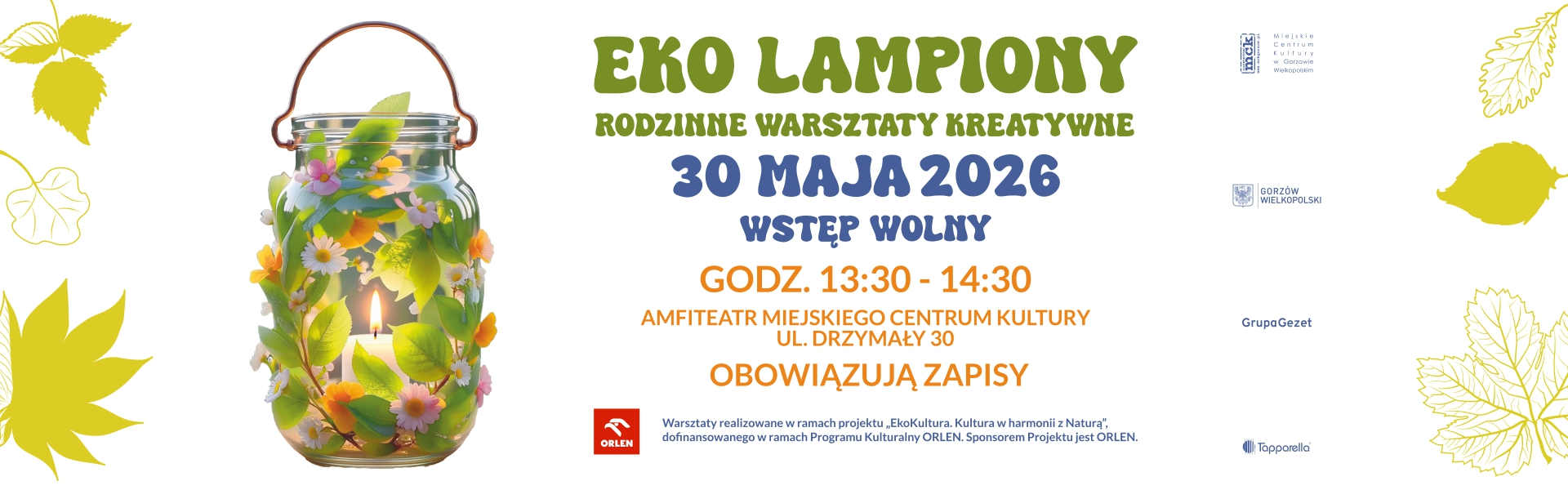 2026.05.30 Eko lampiony - rodzinne warsztaty kreatywne baner