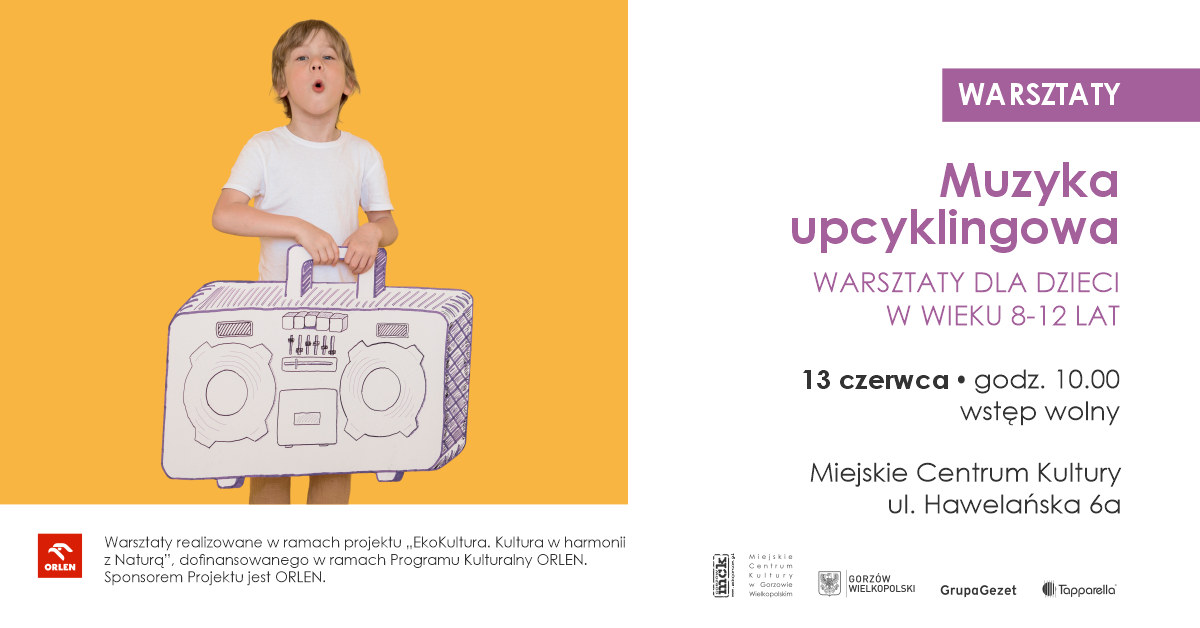 Grafika wydarzenia Muzyka upcyklingowa – warsztaty dla dzieci